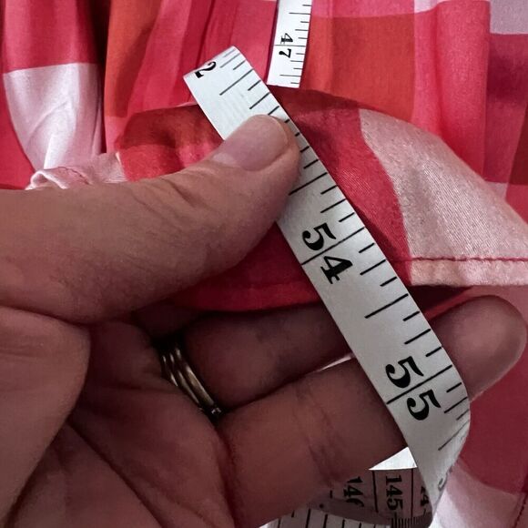 Sundress Isla Gingham Tiered Modal Maxi Dress Cream Coral Size XS/S - Picture 14 of 15